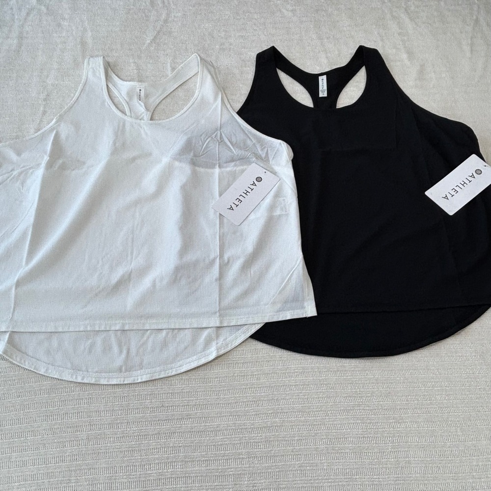 Athleta Navigate Tank 2 Pack Black White XL Camisole Racerback 852297 5657-0012